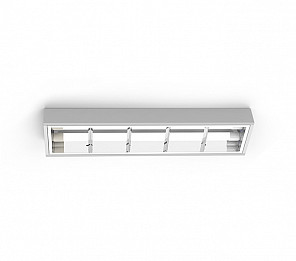 CALHA ATELA LED TASCHIBRA ALTO BRILHO SOB/EMB FORROS PERFIL T 62CM RET 2XT8 ALETADA