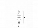 LÂMPADA LED VELA BICO TORCIDO TVL 25 3W 2700K E14