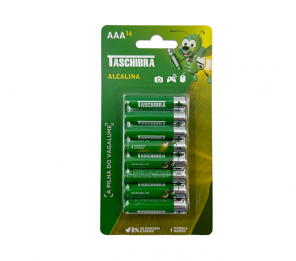 PILHA ALCALINA AAA TASCHIBRA BLISTER 16