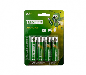 PILHA ALCALINA AA TASCHIBRA BLISTER 4