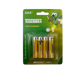 PILHA ZINCO-CARBONO AAA TASCHIBRA BLISTER 4