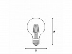 LÂMPADA TASCHIBRA LED FILAMENTO VINTAGE DIMERIZÁVEL G80 4W ÂMBAR E27
