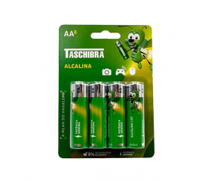 PILHA ALCALINA AA TASCHIBRA BLISTER 8