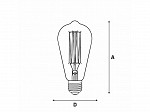 LÂMPADA TASCHIBRA FILAMENTO DE CARBONO ST64 40W E27