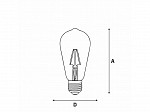 LÂMPADA LED TASCHIBRA FILAMENTO VINTAGE ST64 3W FUMÊ E27