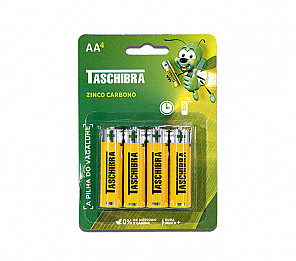 PILHA ZINCO-CARBONO AA TASCHIBRA BLISTER 4