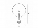 LÂMPADA LED FILAMENTO VINTAGE G125 3W ÂMBAR E27