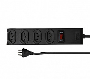 PROTETOR ELETRÔNICO TASCHIBRA 4 TOMADAS 2P+T 1m 10A