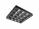 CALHA ATELA LED ALTO BRILHO SOB/EMB FORRO MODULAR 62CM QUA 4XT8 ALETADA PRETA