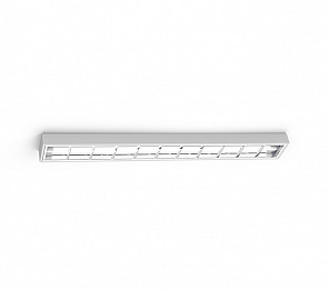 CALHA ATELA LED TASCHIBRA ALTO BRILHO SOB/EMB FORROS PERFIL T 124CM RET 2XT8 ALETADA